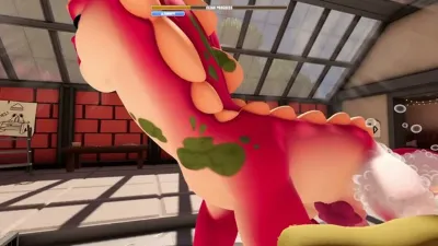 Close-up of the pink dragon used as the official Drag'n Wash gameplay trailer cover